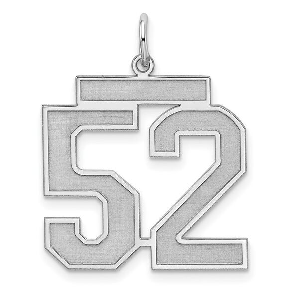 Sterling Silver Jersey Collection Large Number 52 Pendant
